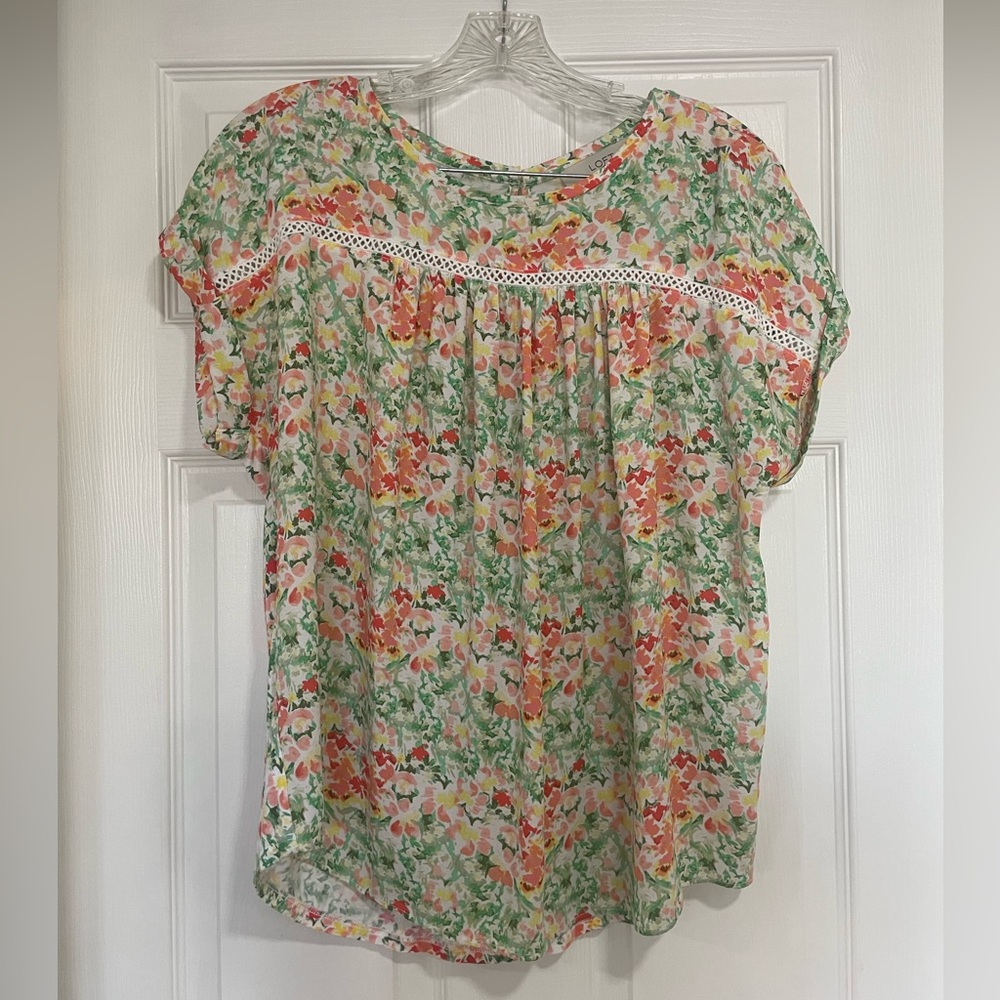 LOFT Multicolor Floral Blouse